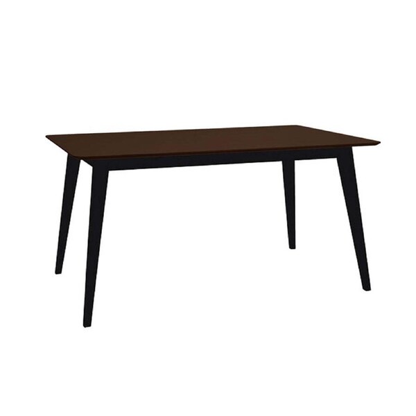 HomeStar Kanaka Wooden Rectangular Kitchen Dining Table 140cm Walnut/Black