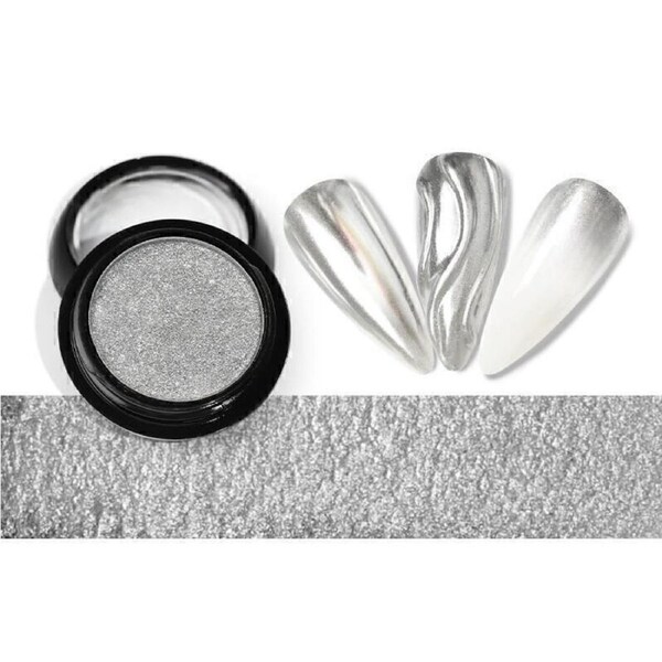 Chrome Powder Effect Nail Glitter Mirror Laser Pigment Silver 5g