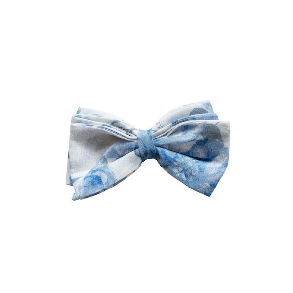 Sofia The Label Bow Hair Clip Sky Blue Floral