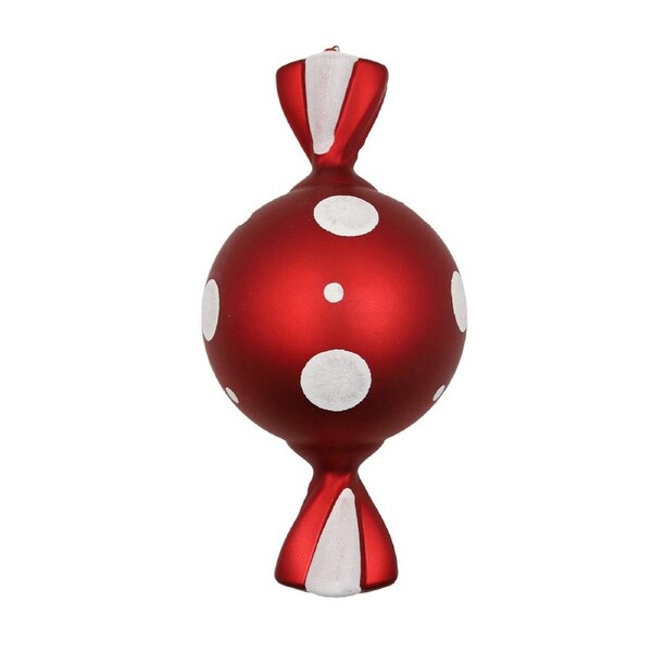 Christmas Tree Candy Red With White Dots 37cm