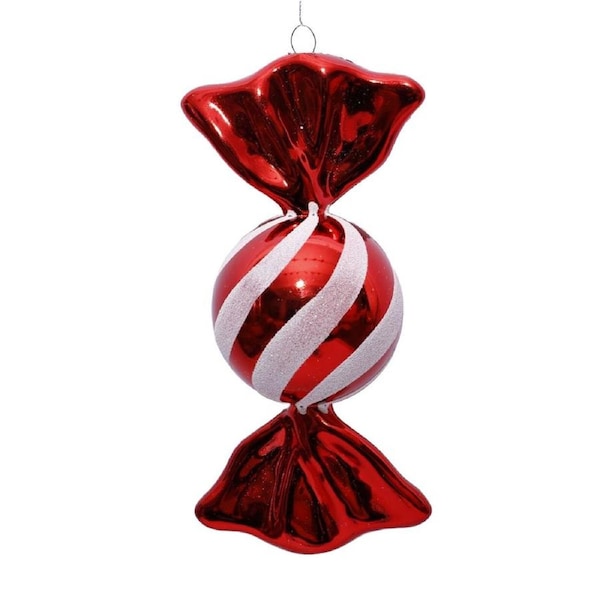 Christmas Tree Ornaments Candy Red and White 18cm