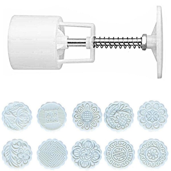 Mooncake Decor Cookies Round Pastry Moon Cake DIY Flower Stamps Mold