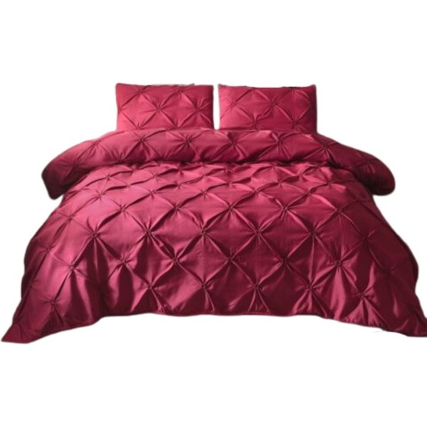 Queen Size Diamond Pintuck Duvet Set Design 6