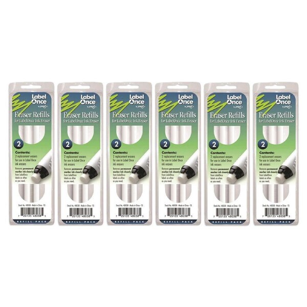 6x 2pc Jokari 15cm Eraser Refill Permanent Ink Remover Art/Craft Accessory WHT