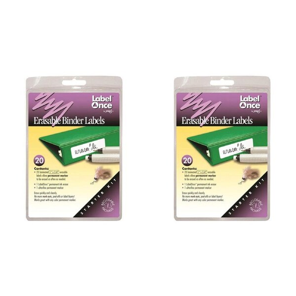 44pc Jokari Laminated Erasable Binder Labels/Eraser/Permanent Marker Starter Kit