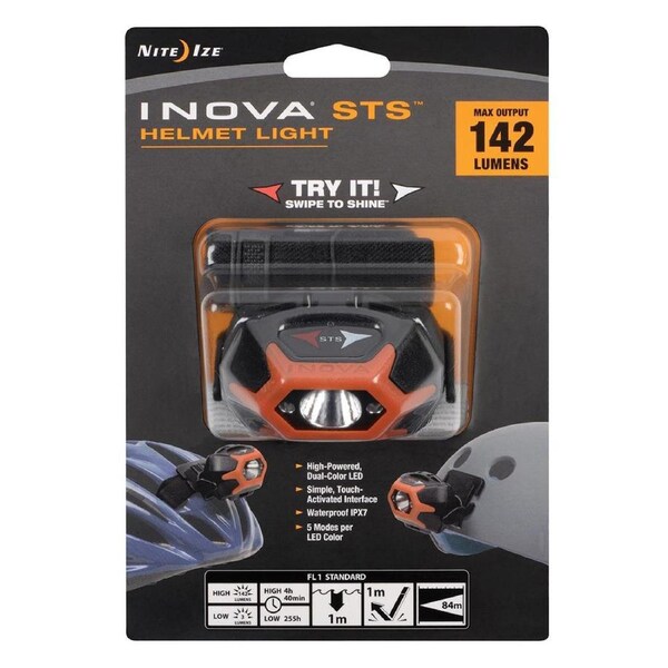 Nite Ize Inova STS 7cm Helmet LED Flashlight Outdoor/Bicycle Head Light Orange