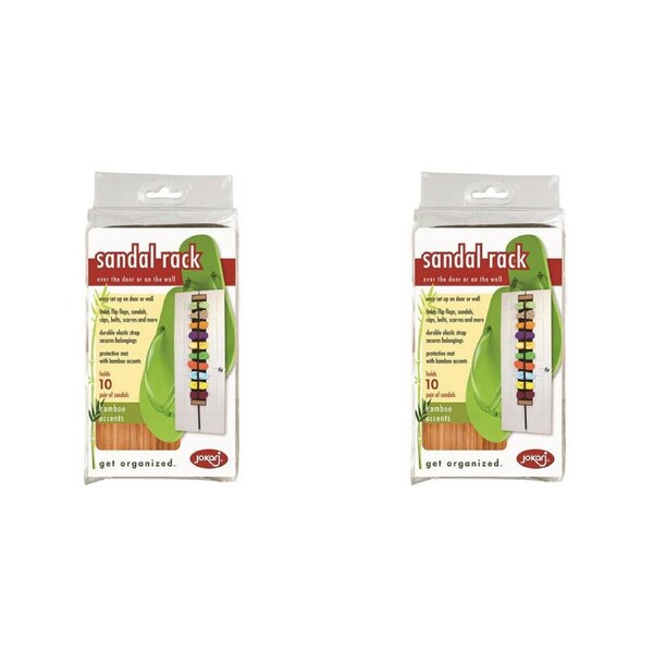 2x Jokari 21cm Sandal Rack Shoe/Belt Wall Hanging Closet Wardrobe Organiser BLK