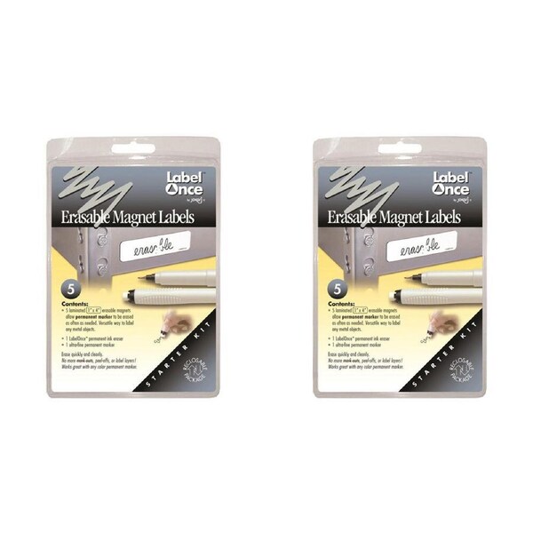 10pc Jokari 10cm Erasable Magnetic Labels Home/Office Accessory Starter Kit WHT