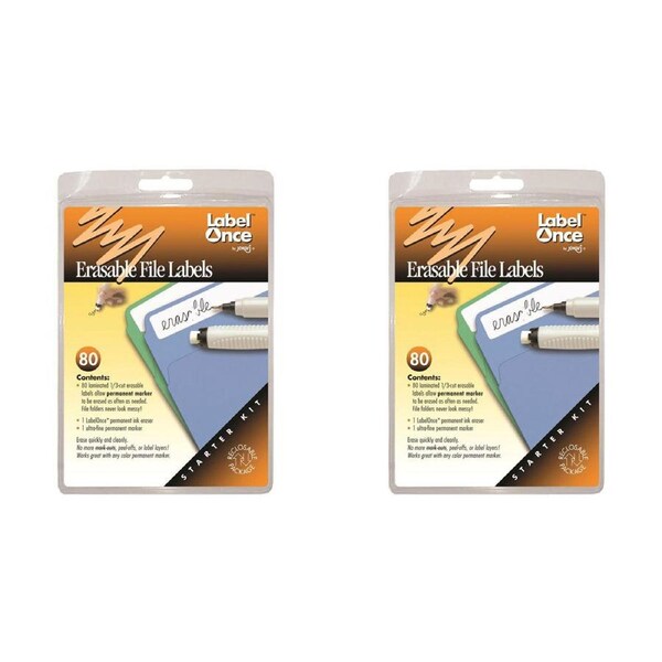 164pc Jokari Erasable File Labels/Marker/Eraser Starter Kit Office Organiser WHT