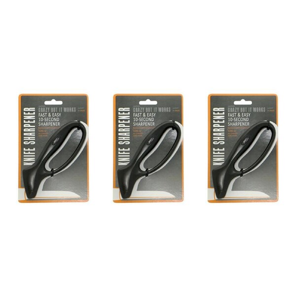 3x Jokari Carbide Steel Knife Sharpener For Straight Edge Knives BLK 16cm