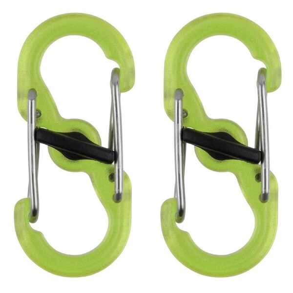 4pc Nite Ize S-Biner Microlock Polycarbonate Carabiner Lock Camping/Hiking Lime