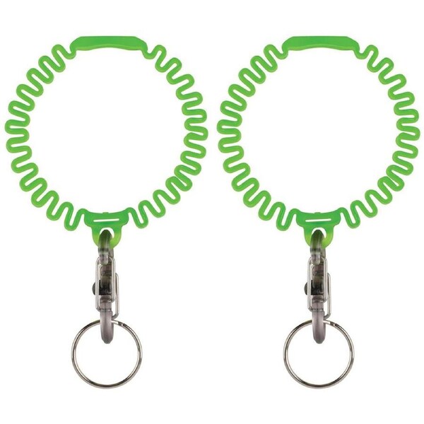 2x Nite Ize Key Band-It Stretch Wristband Keyholder Armband w/S-Biner Lime 6.5cm