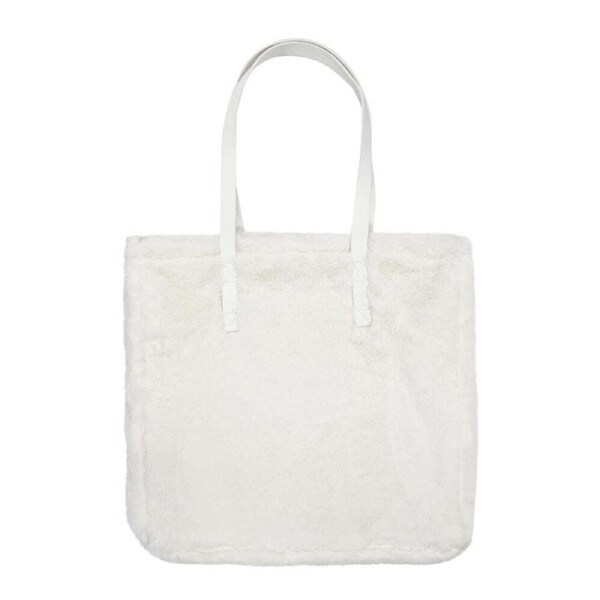 J. Elliot Home Layla Super Soft Faux Fur Shoulder Tote Bag 38x38cm Ivory