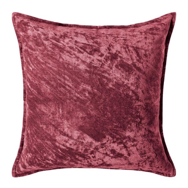 J. Elliot Home Veronica Luxurious Cotton Crushed Velvet Cushion 50x50cm Grape