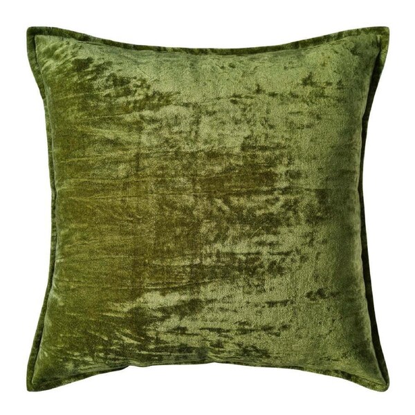 J. Elliot Home Veronica Luxurious Cotton Crushed Velvet Cushion 50x50cm Olive