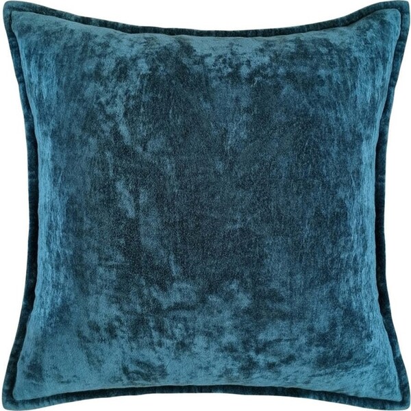 J. Elliot Home Veronica Lux Cotton Crushed Velvet Cushion 50x50cm Steel Blue