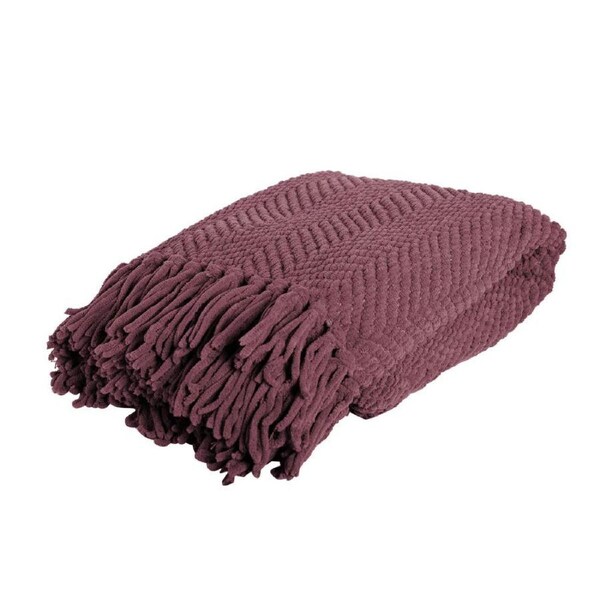 J. Elliot Home Louie Warm Winter Bedding Throw Blanket 130x160cm Grape