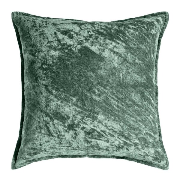 J. Elliot Home Veronica Lux Cotton Crushed Velvet Cushion 50x50cm Evergreen
