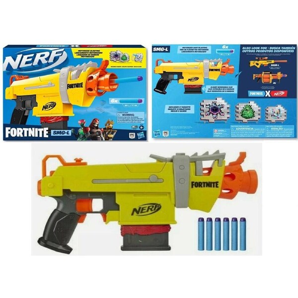 Nerf Fortnite SMG-L Submachine Blaster Ages 8+ Toy Gun Target Darts Fire Play