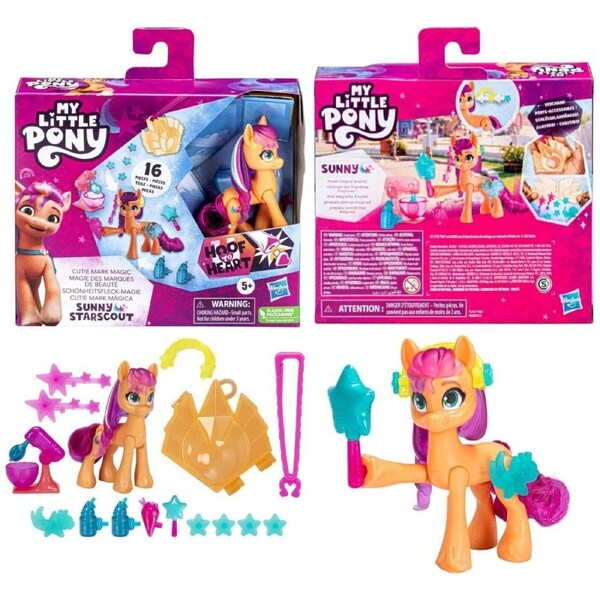 My Little Pony Sunny Starscout Cutie Mark Magic 3-Inch Hoof to Heart Pony Surprise Accessories