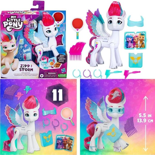 My Little Pony Toys Zipp Storm Wing Surprise Fashion Doll with Wings Accessories