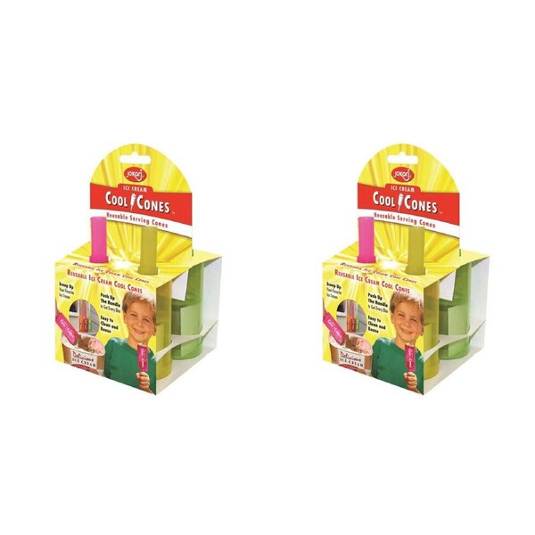 2x 4pc Jokari Reusable Ice Cream Cool Cones/Frozen Push-Up Pops Mould Asstd 9cm