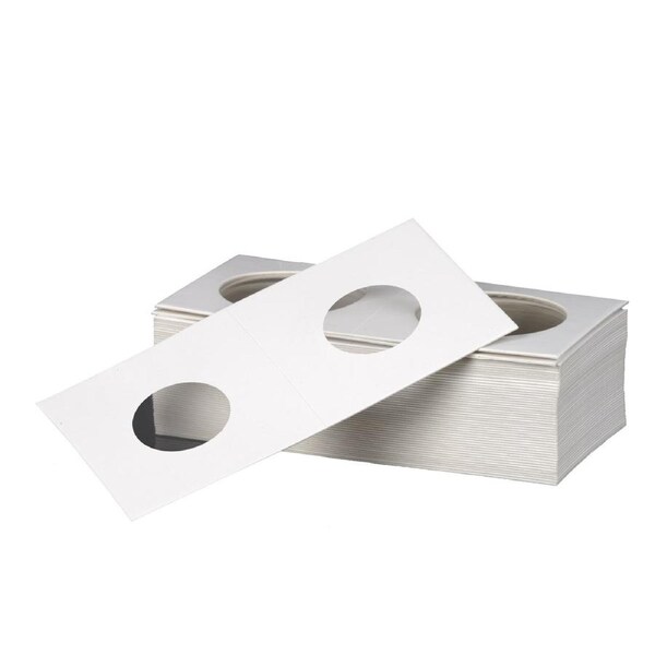 Staple Coin Collection Cardboard Holder Flips 2" X2" Inches Clear Window Protect Australia Holders Coins Display Storage Money Penny Stock 23mm 1000X