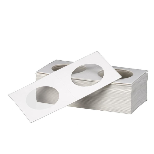 Staple Coin Collection Cardboard Holder Flips,33mm 2" X2" Inches 600pcs,Clear Window Protect Australia Holders Coins Display Storage Money Penny Stock