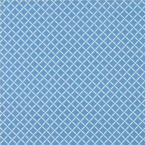 Quilting Patchwork Sewing Fabric Ring a Roses Blue Check 50x150cm