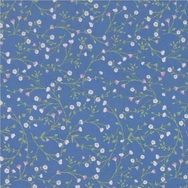 Quilting Patchwork Sewing Fabric Ring a Roses Blue Pink Flowers 50x150cm