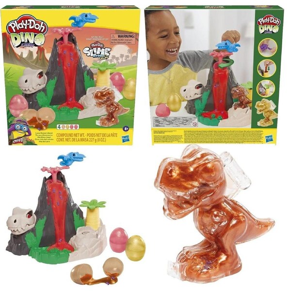 Playdoh Slime Dino Crew Lava Bones Island Volcano Playset with Dinosaur Eggs