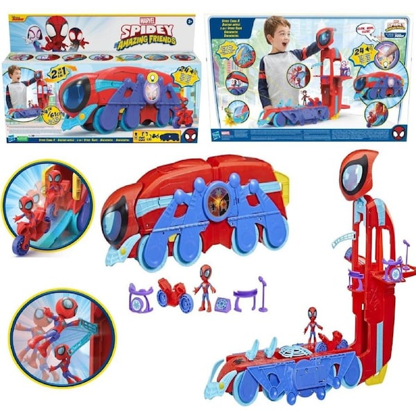 Marvel Spidey Spider Crawl-R 2-in-1 Deluxe Headquarter Playset Spiderman Toy Fun