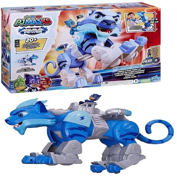 PJ Masks Animal Power Charge and Roar Power Cat Interactive Toy Hero ID Play Fun