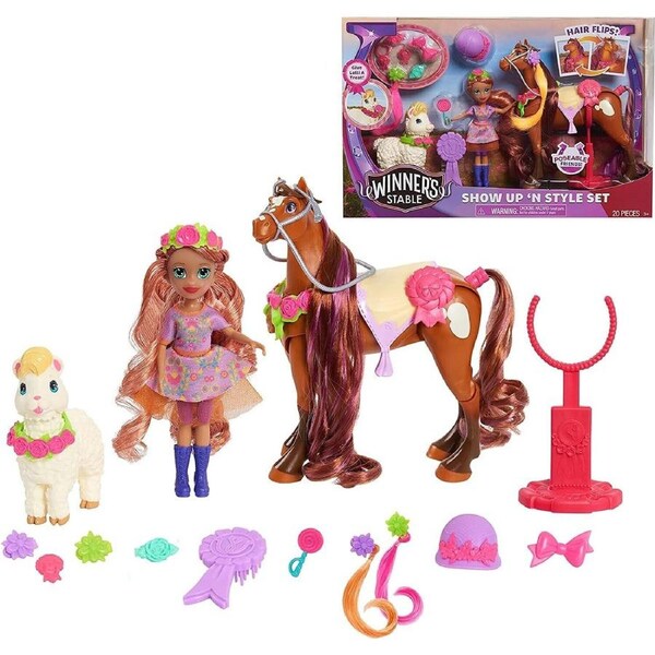 Winners Stable Show Up N Style Set 20 Pieces Doll Toy Children Playset Horse