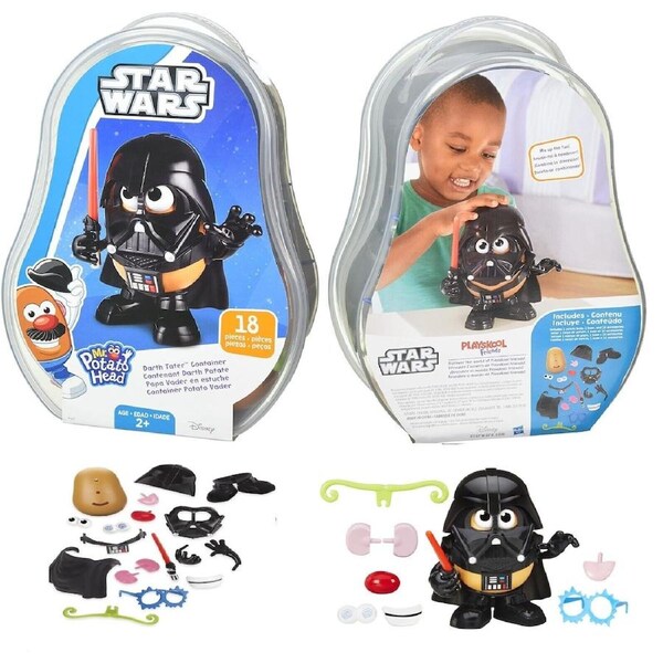 Playskool Star Wars Mr Potato Head Darth Tater Container Red Lightsaber Mask Fun