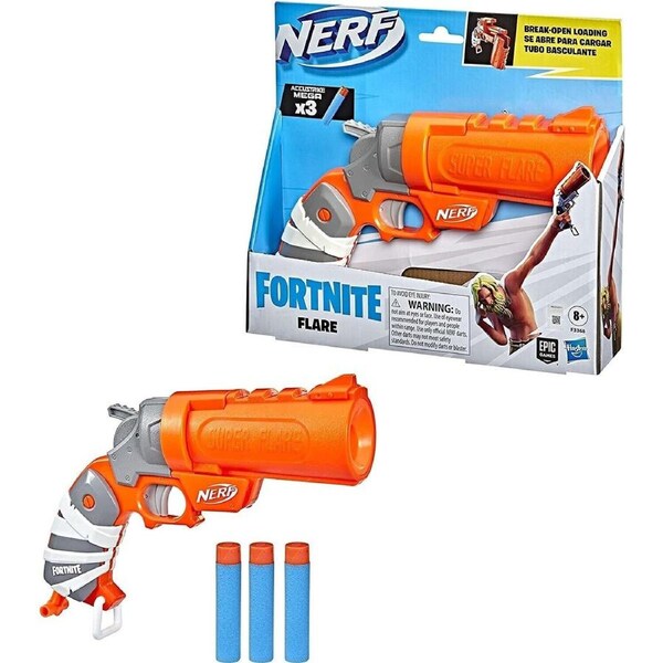 NERF Fortnite Flare Dart Blaster Break-Open Dart Loading Ages 8+ New Toy Gun