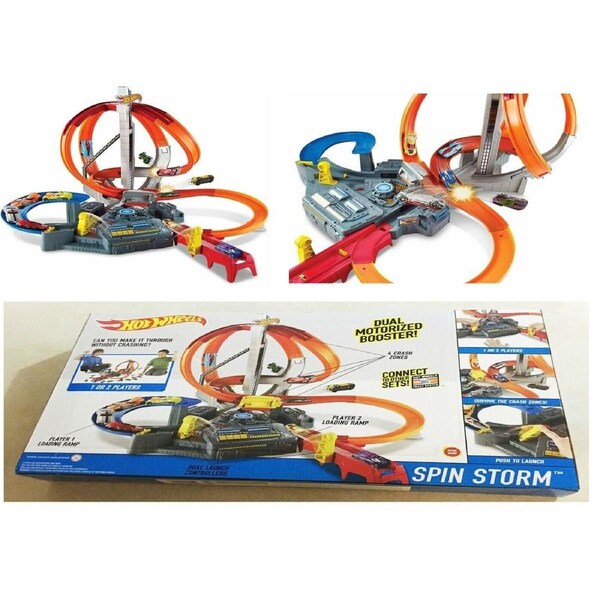 Hot Wheels Spin Storm Track Big Set Ages 4+ New Toy Play Boys Girls Fun Large