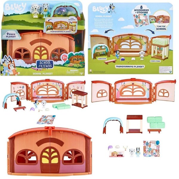 Bluey School Friends Calypso School Playset 6-8cm posable Figures Playset Gift