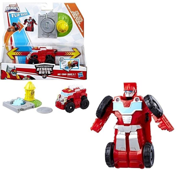 Playskool Heroes Flip Racers Pullback Transformers Rescue Bot Heatwave Car Robot