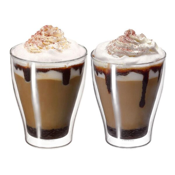 Avanti Modena 2pc 350ml Glass Set Coffee Thermal Glasses/Expresso Cups Hot/Cold