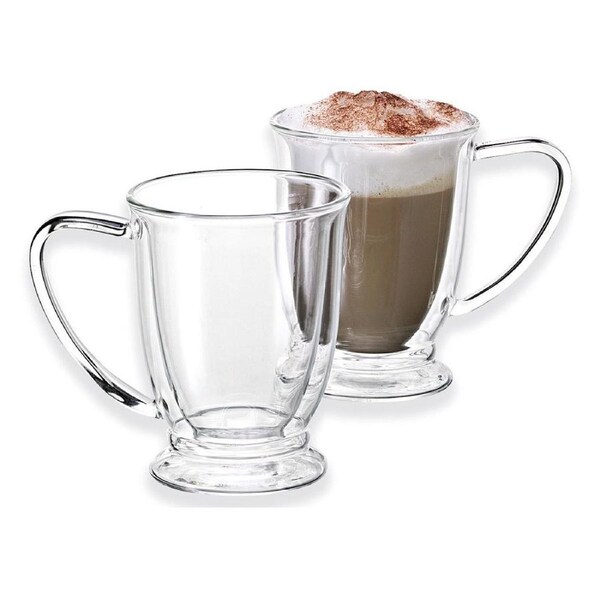 Avanti Twin Glass Wall Oko 2pc Mug 250ml Thermal Glasses Espresso/Coffee/Tea Cup