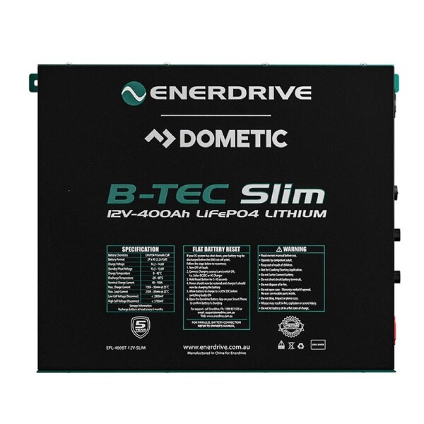 Enerdrive B-TEC 400Ah Slim Metal Case Lithium Battery