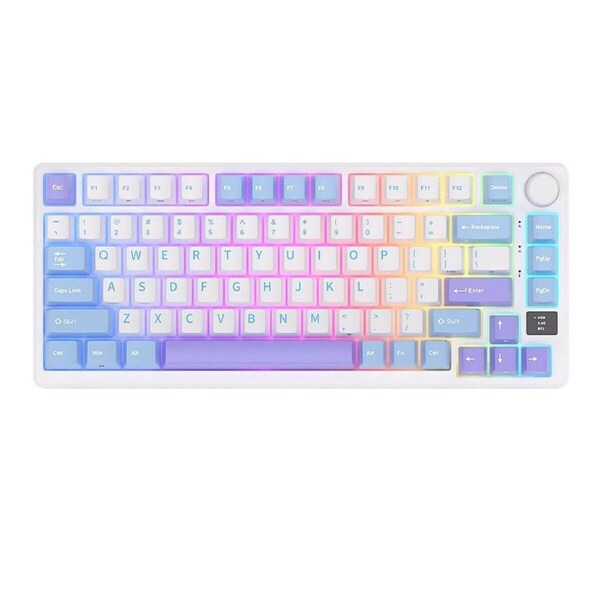 Royal Kludge RK M75 Gasket Structure 75% Layout Mechanical Keyboard Taro Milk - Silver Switch
