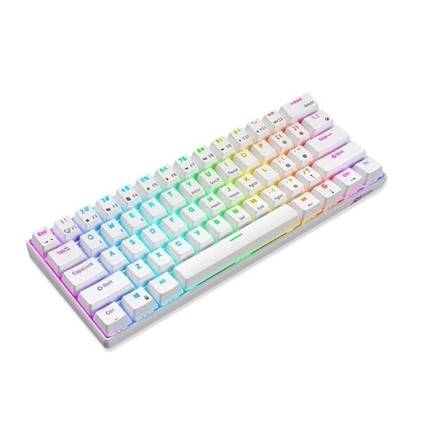 RK ROYAL KLUDGE RK61 60% Mechanical Keyboard, 2.4Ghz - White (Brown Switch)