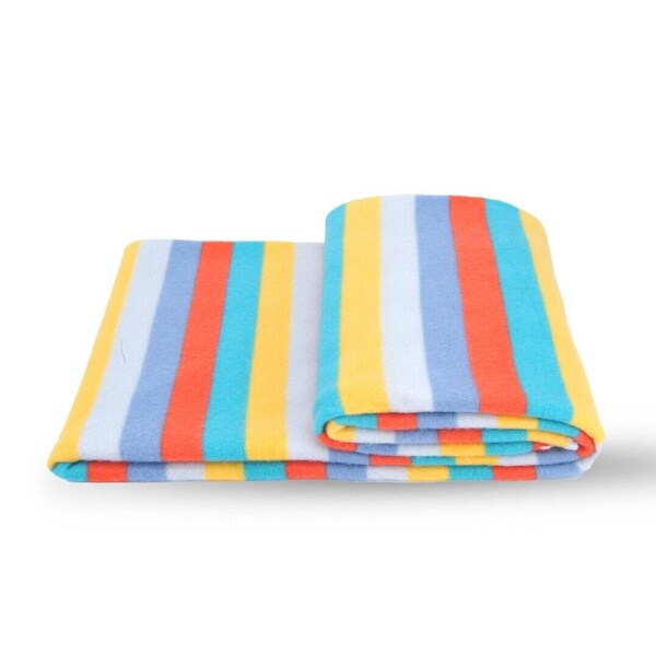 Home by Yatsal Supremely Soft Polar Fleece Blankets Striped YELLOW&BLUE Colors 150cm x 120cm