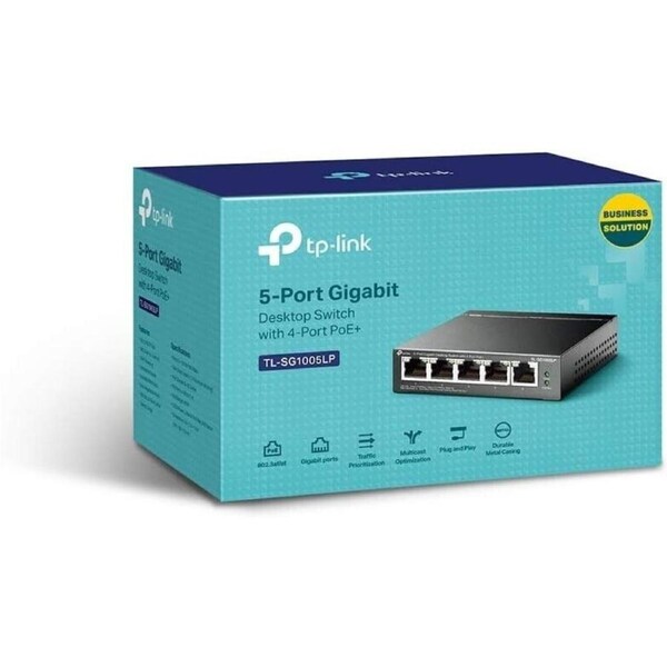 TP-Link TL-SG1005LP 5-Port Gigabit Desktop Switch with 4-Port PoE+