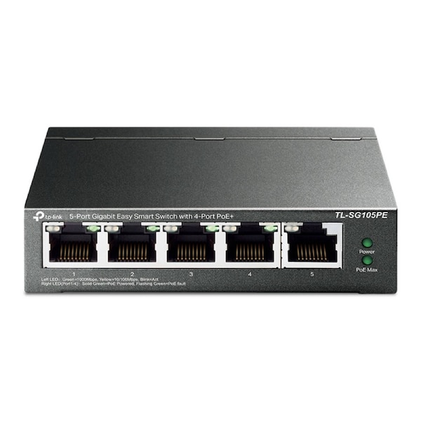 TL-SG105PE 5-Port Gigabit Easy Smart Switch 4-Port PoE+