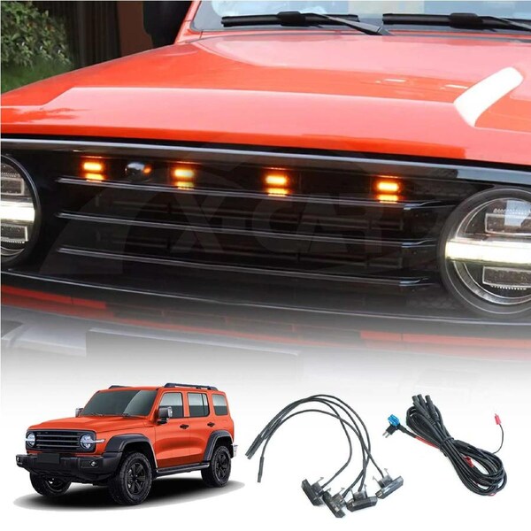 Front Grille LED Lights For GWM Tank 300 Tank300 2023-Onwards Grill Raptor LED Decoration Modification Accessories