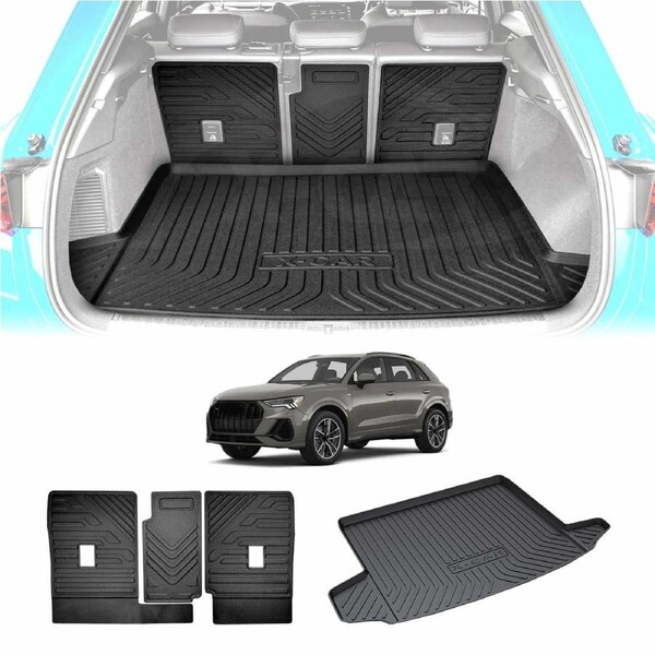 Boot Liner Back Seat Protector Combo for Audi Q3 RS Q3 2019-2025 Heavy Duty Car Kick Mats Cover Cargo