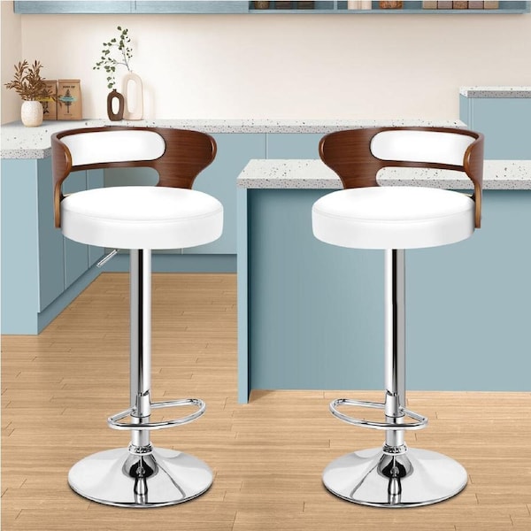 2x ALFORDSON Bar Stools Curved Backrest White